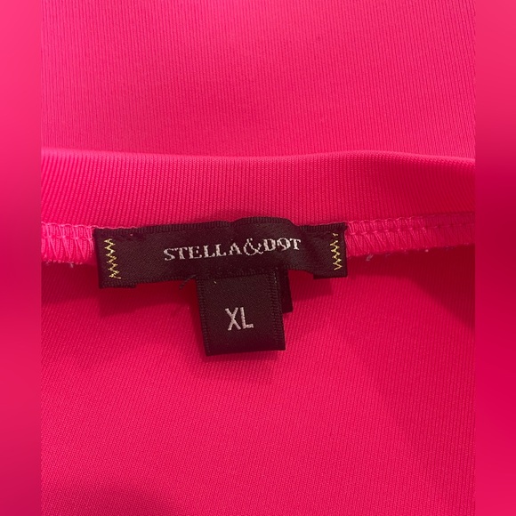 Stella & Dot Hot Pink Puff Sleeve Neoprene Sweatshirt – Size xl - Picture 7 of 9